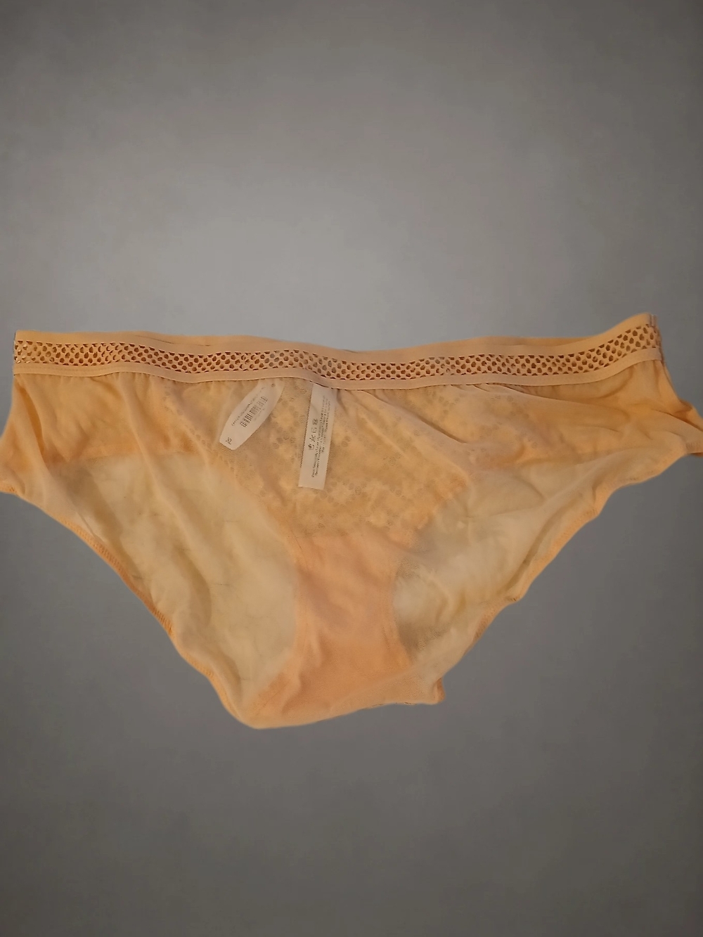 NWT AdoreMe Sheer Peach Lace-Trim Bikini Briefs Size XL